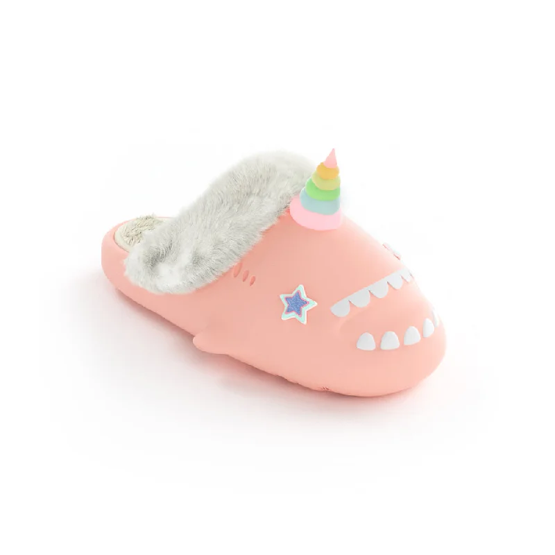 Women's Gel - Cushioned Slippers with a Soft Sole in Blue for All - Day Comfort Sharkicks Pro - Winter Unicorn Blue Star Eyes Heel-open Women's Gel - Cushioned Slippers with a Soft Sole in Blue for All - Day Comfort Sharkicks Pro - Winter Unicorn Blue Star Eyes Heel-open