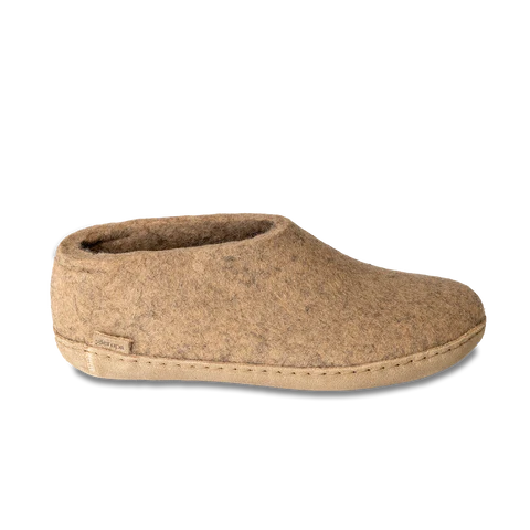 Women's Moccasin - Style Slippers with Fringe Detail in Brown for a Rustic Look Shoe with Leather Sole - Sand Women's Moccasin - Style Slippers with Fringe Detail in Brown for a Rustic Look Shoe with Leather Sole - Sand