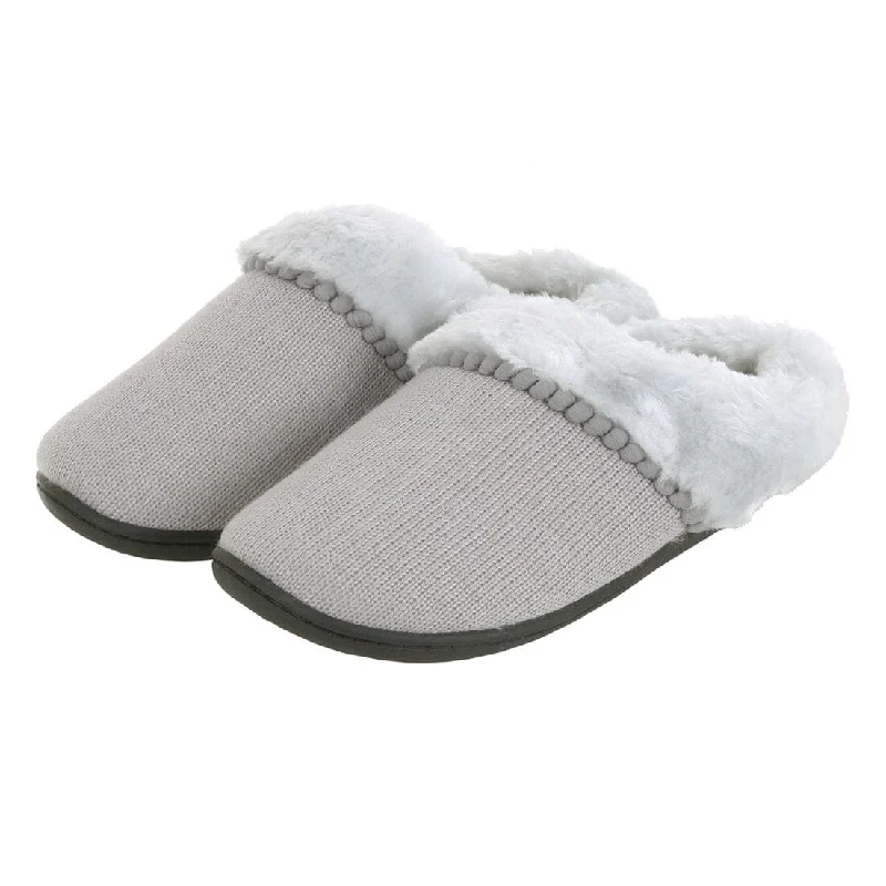 Women's Gel - Cushioned Slippers with a Soft Sole in Blue for All - Day Comfort Womens Mule Slippers Knitted Upper Fleece Lining Non-Slip Women's Gel - Cushioned Slippers with a Soft Sole in Blue for All - Day Comfort Womens Mule Slippers Knitted Upper Fleece Lining Non-Slip