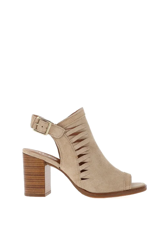 Alpe Suede Block Heel Mule Sandals, Neutral