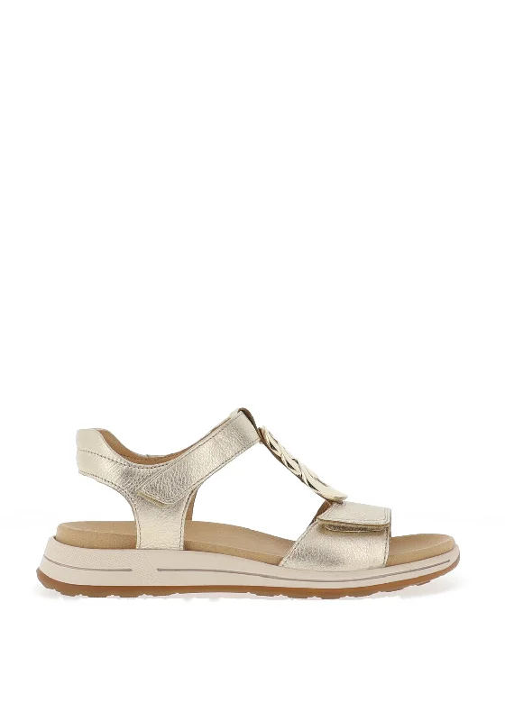 Ara Osaka Leather Sandals, Gold