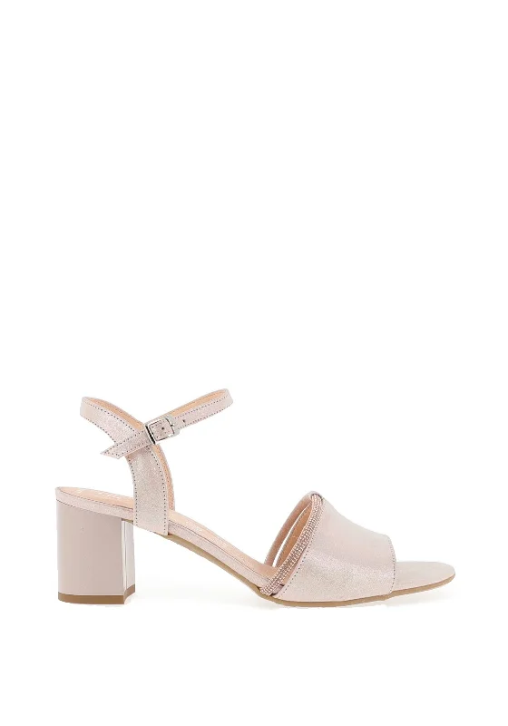 Bioeco by Arka Iridescent Heeled Sandals, Pink Beige