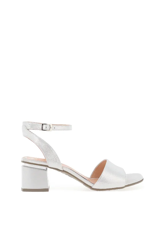 Bioeco By Arka Shimmer Block Heel Sandal, Silver