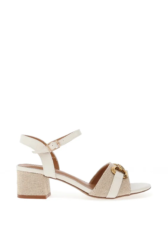 Redz Block Heeled Sandals, Beige