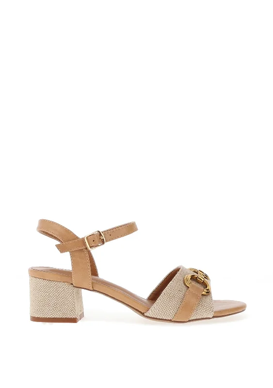 Redz Block Heeled Sandals, Camel