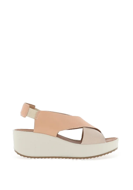 Igi & Co Leather Cross Over Strap Platform Sandals, Blush