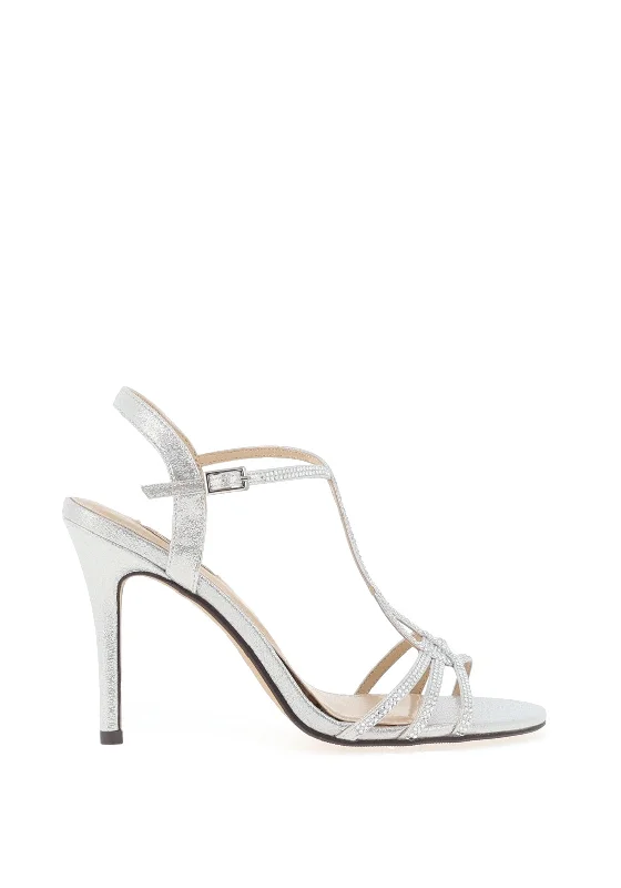 Glamour Alanis Open Toe Heeled Sandals, Silver