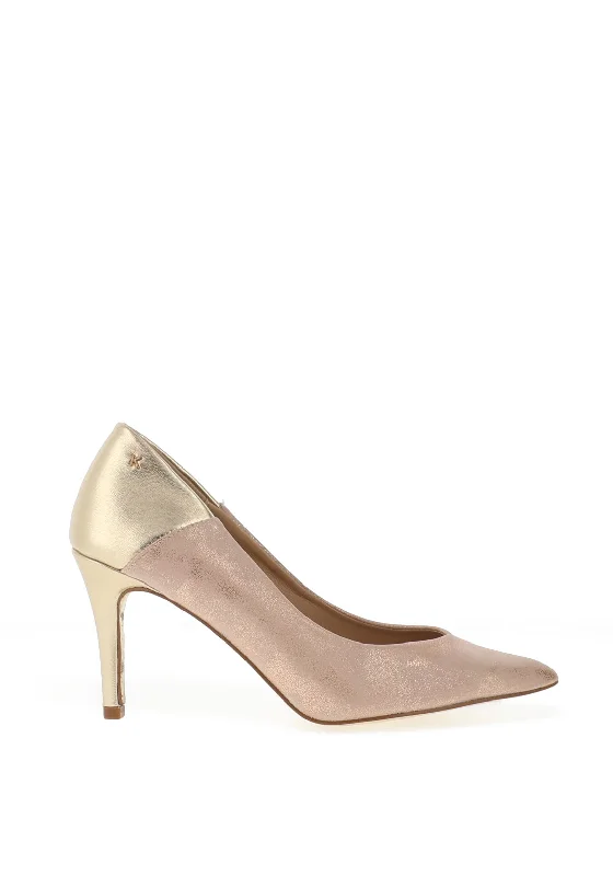 Kate Appleby Colne Pointed Toe Court Shoes, Gold Marble