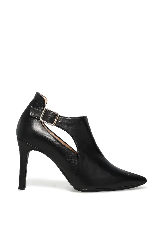 Lodi Resena Buckle Strap Court Shoes, Black