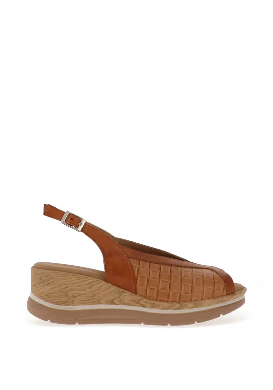 Pitillos Sling Back Wedge Sandals, Camel