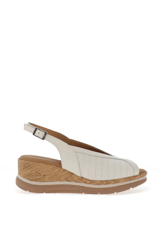 Pitillos Sling Back Wedge Sandals, White