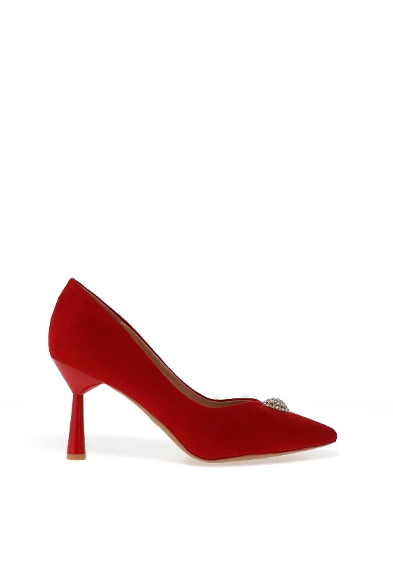 Sorento Riverbank Pointed Court Heels, Red