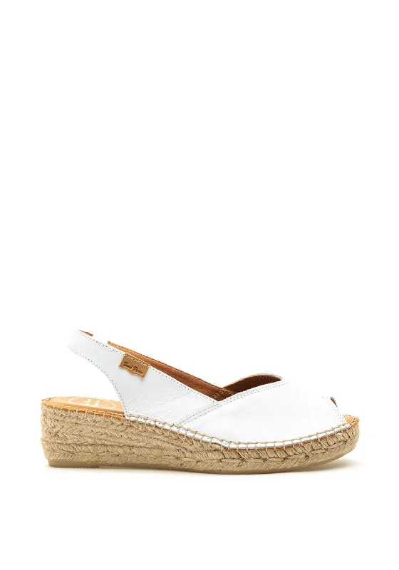 Toni Pons Bernia Leather Espadrille Wedge Sandals, White