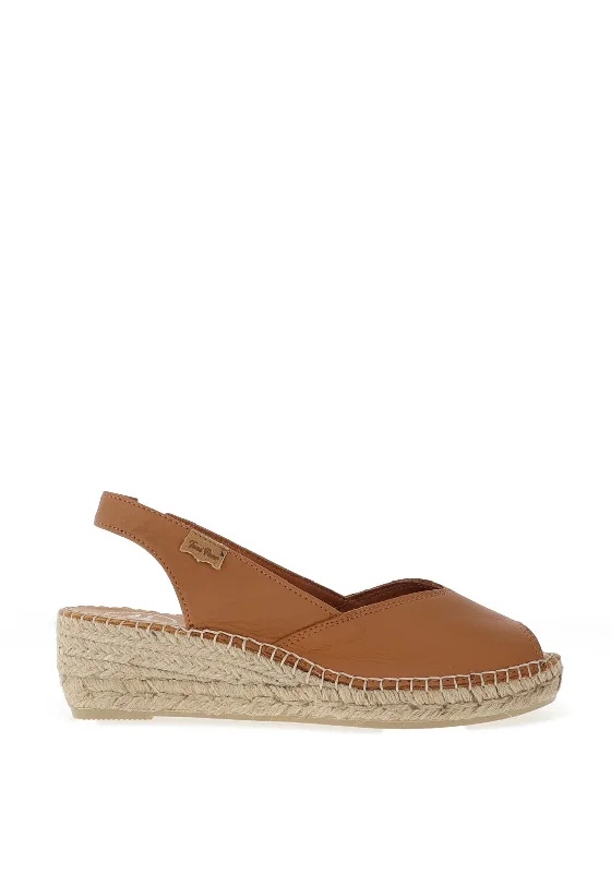 Toni Pons Bernia Leather Espadrille Wedge Sandals, Tan