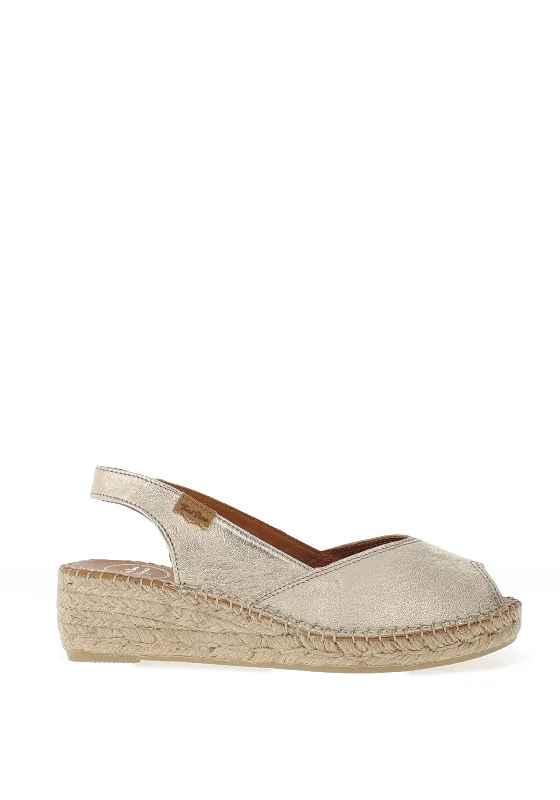 Toni Pons Bernia Leather Espadrille Wedge Sandals, Gold