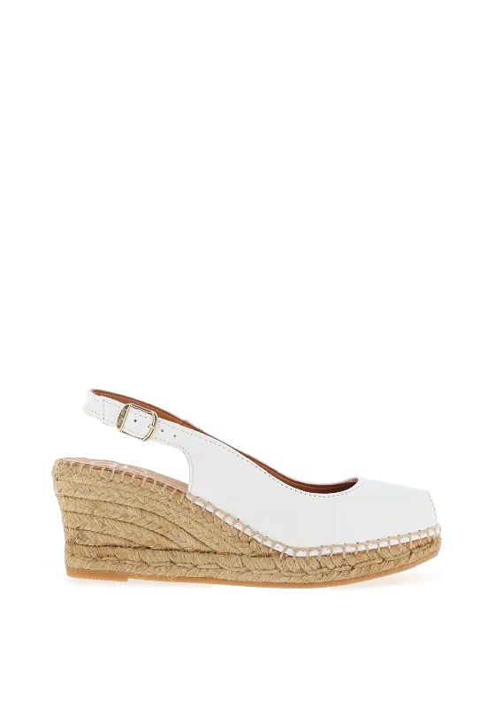 Toni Pons Croacia Leather Wedge Sandals, White