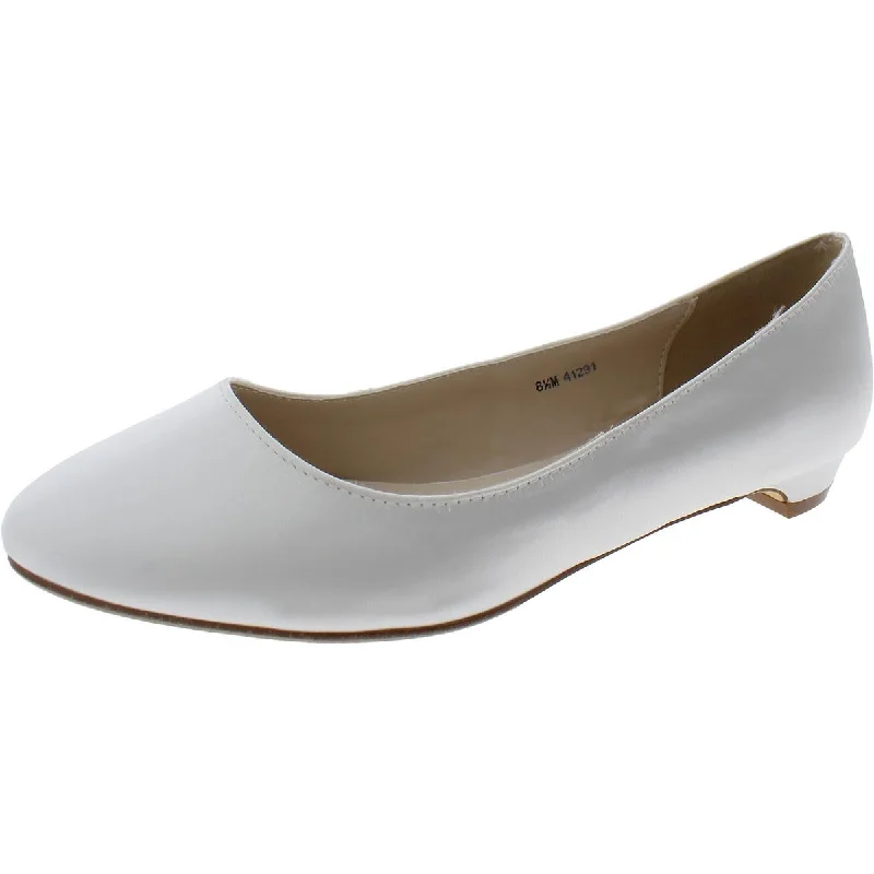 Benjamin Walk Womens Vivian Satin Round Toe Ballet Flats