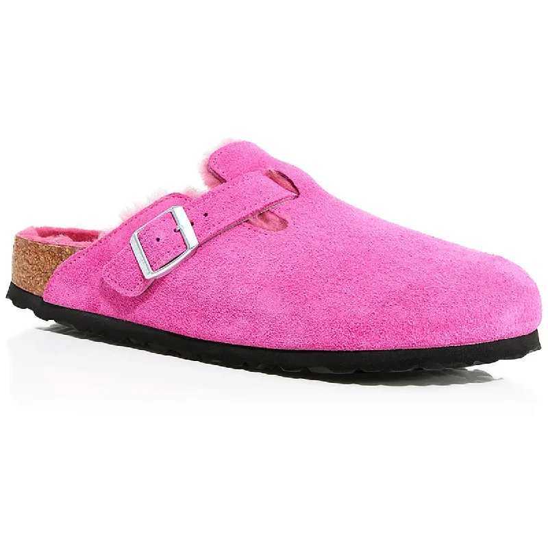 Birkenstock Womens Boston VL Suede Slip On Mules