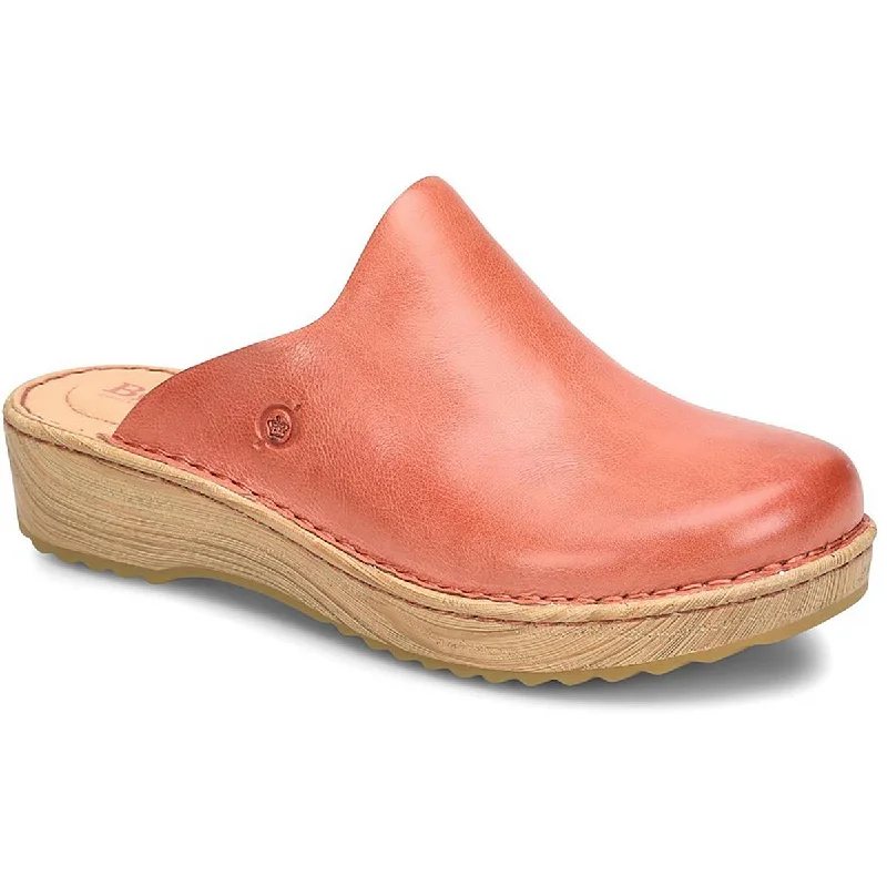 Born Womens Andy Leather Slip On Clogs