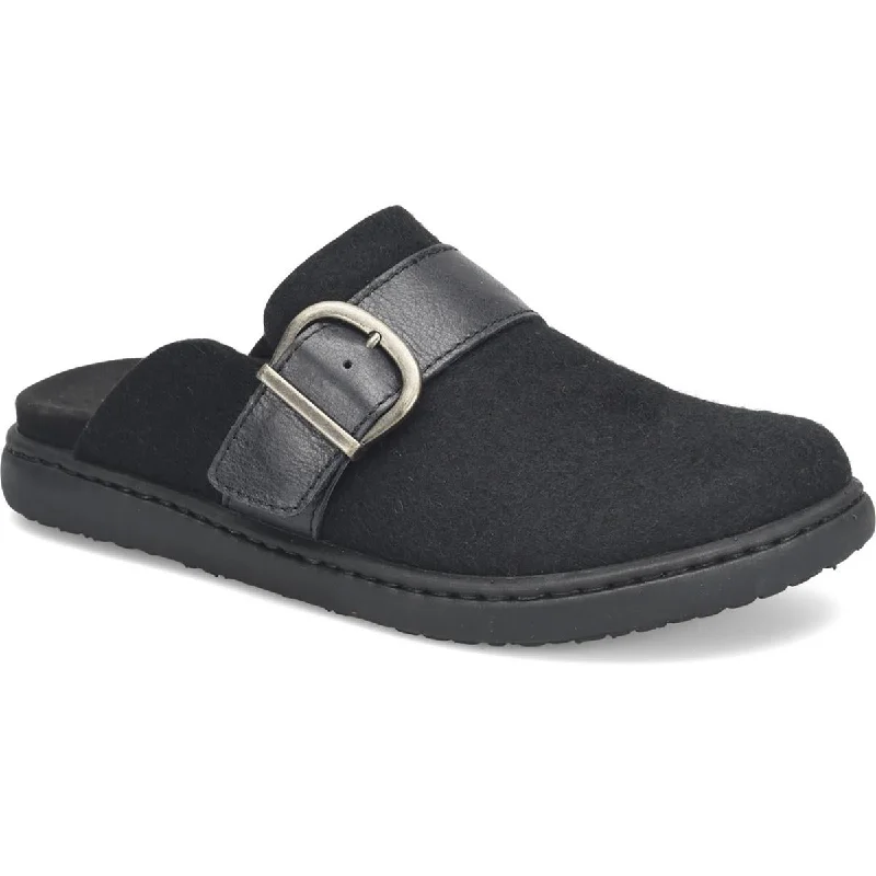 Born Womens Lia Leather Trim Wool Clogs