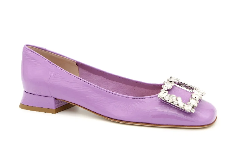 FABUCCI Lilac Patent Ballerina shoe with Embellished Buckle