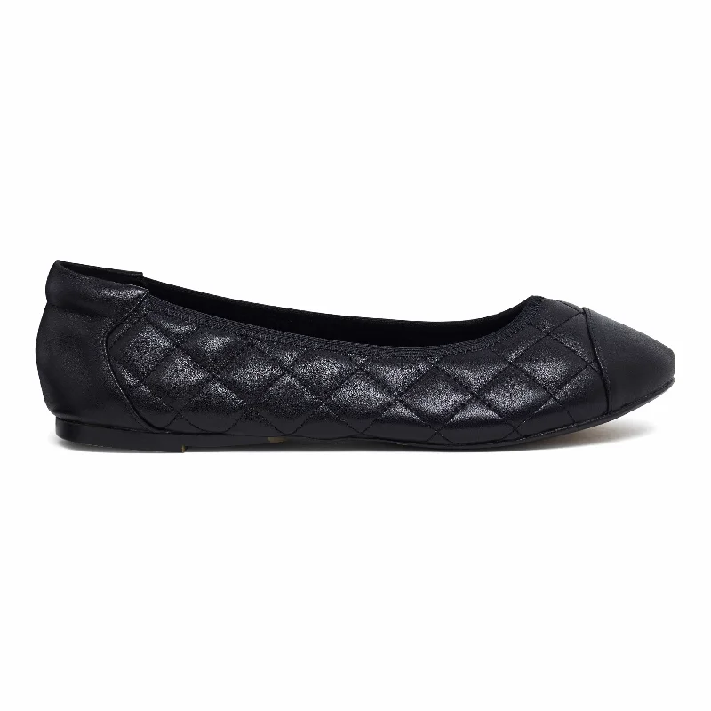 Piccadilly - Quilted Black Ballerinas