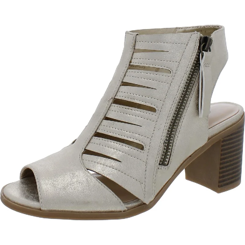 Easy Street Womens Karlie Metallic Cut-Out Heels