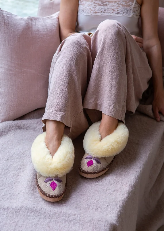 Women's Sheepskin Slippers – Rhubarb