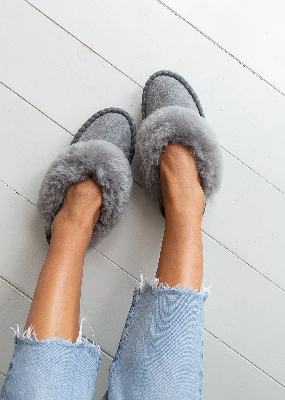 Women's Sheepskin Mules – Soft Grey