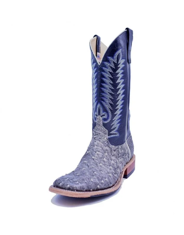 Anderson Bean | Bone Wash Out Full Quill Ostrich Boot