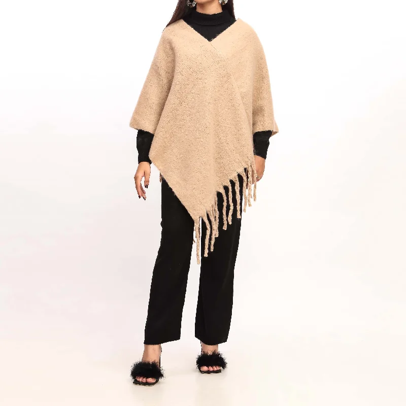 Beige Winter Cape Shawl PW4905