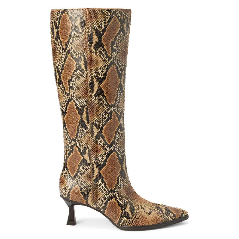 Carlos Snake Pointed Toe Pull On Boots