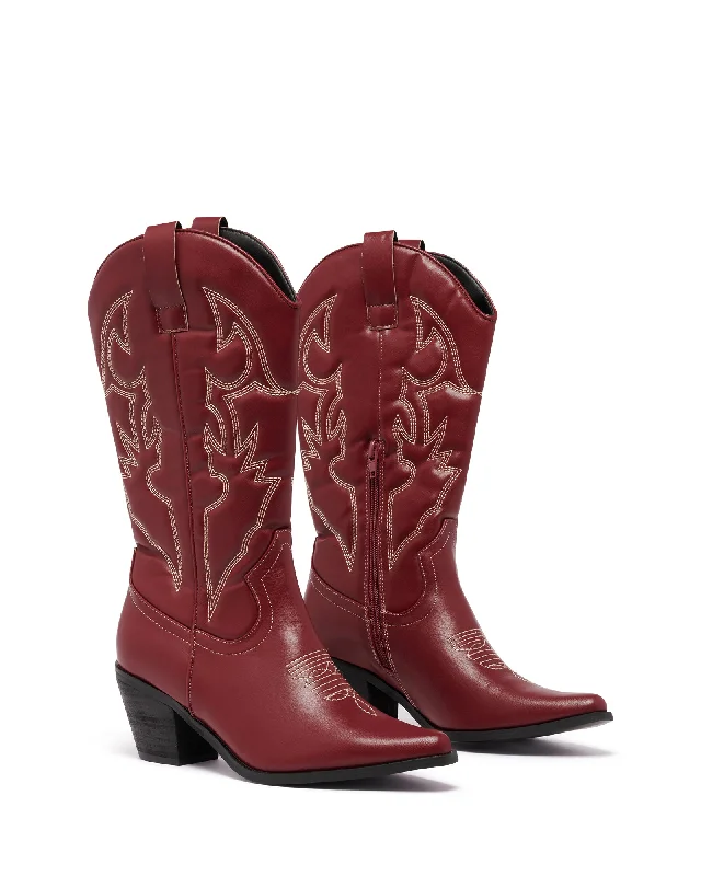 Clayton Western Boot Cherry