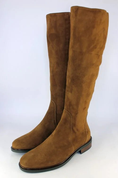 'Stella' Dark Caramel Suede Long Boots