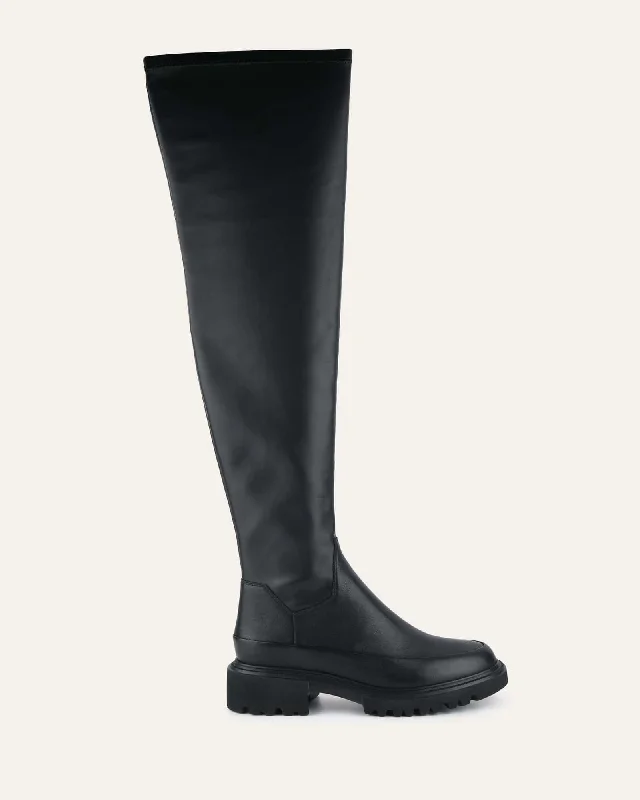 ELLA OVER THE KNEE BOOTS BLACK