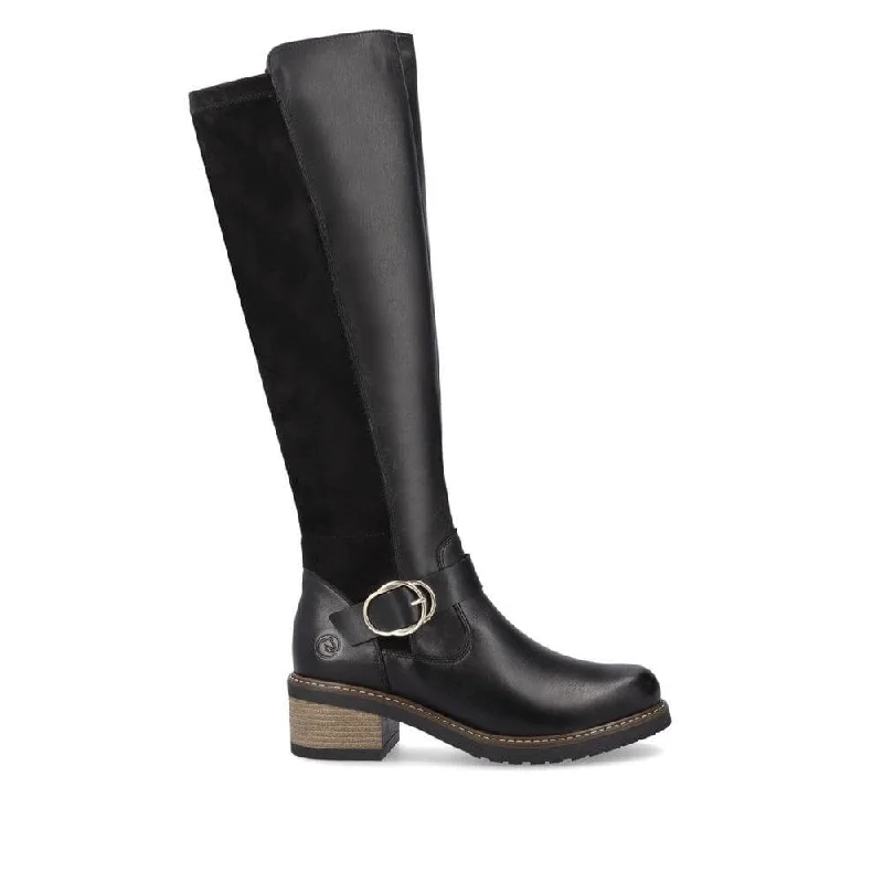 Falcon Black Knee High Winter Boots