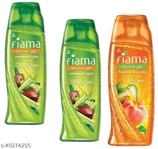 Fiama 2lemon & 1 peach (Skin Conditioner) Showergel (250ml),.3pcs