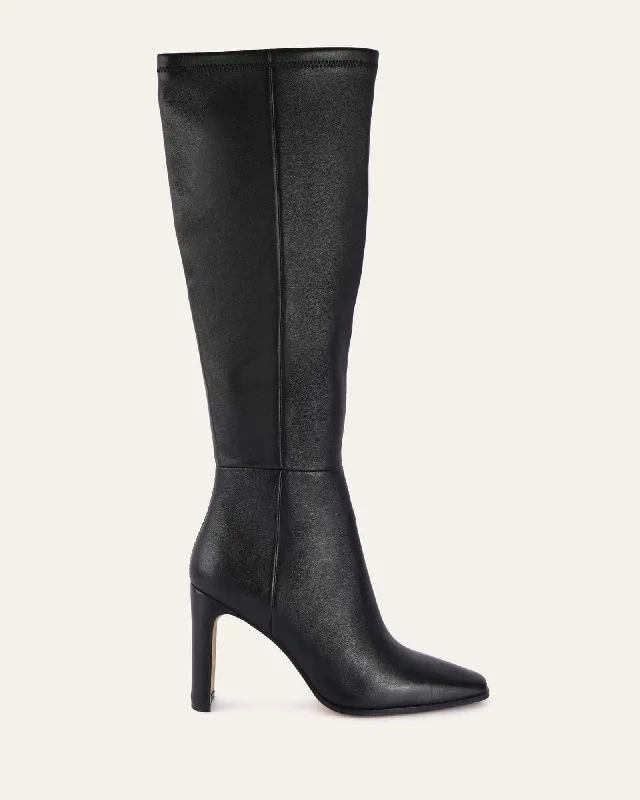 JOLENE KNEE BOOTS BLACK LEATHER