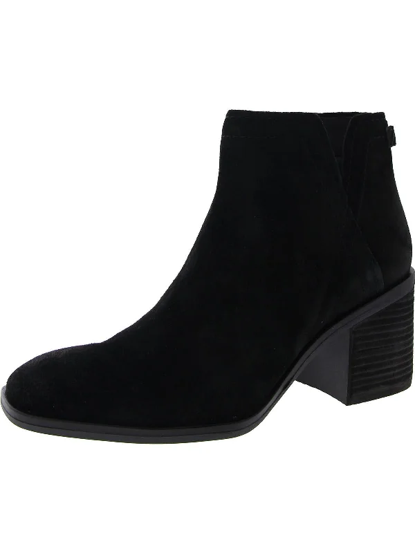 Larsen Womens Suede Cut-Out Booties