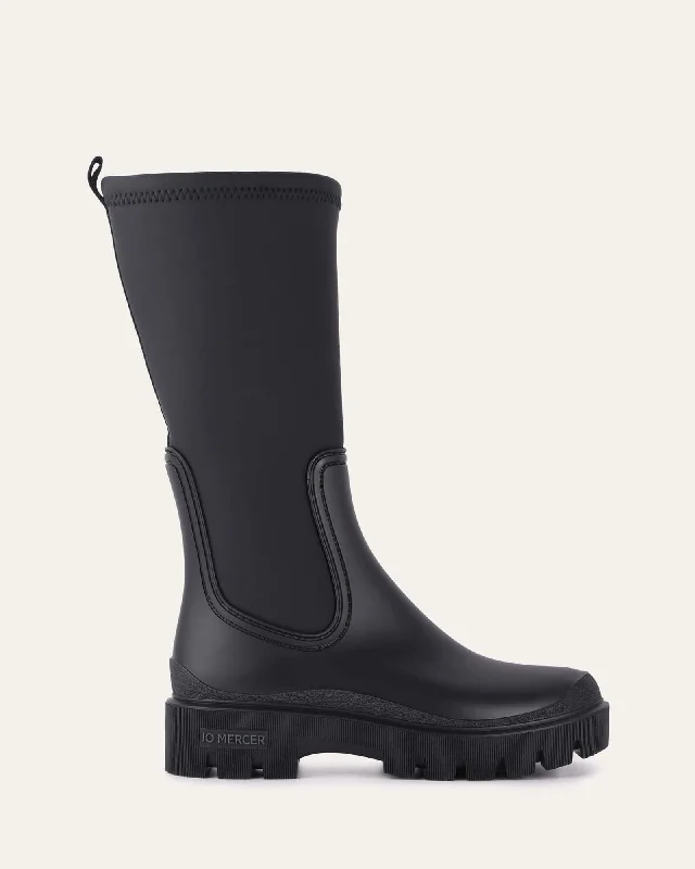 MINK CALF BOOTS BLACK RUBBER