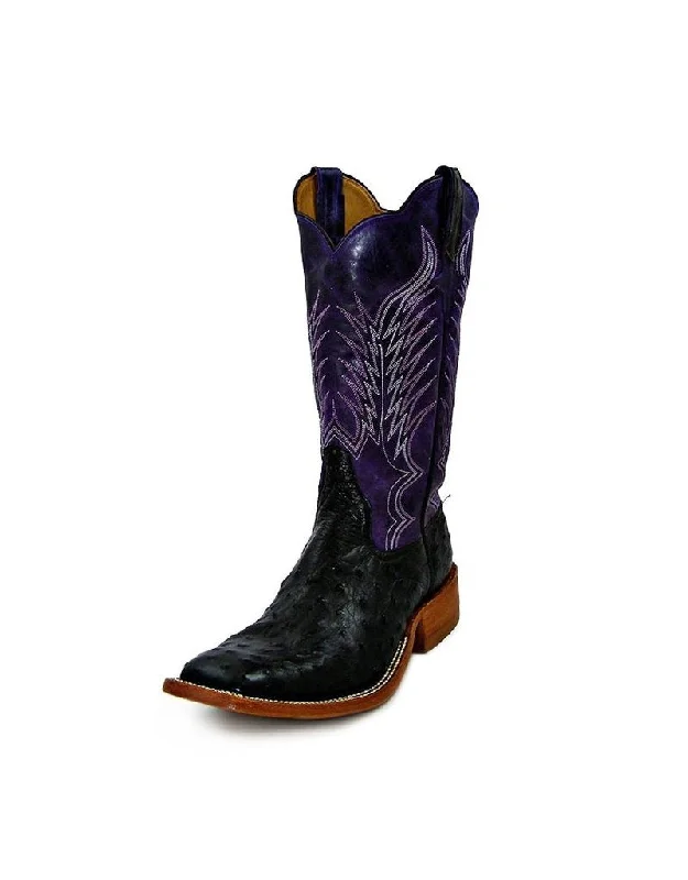 Rios of Mercedes | Black Full Quill Ostrich Boot